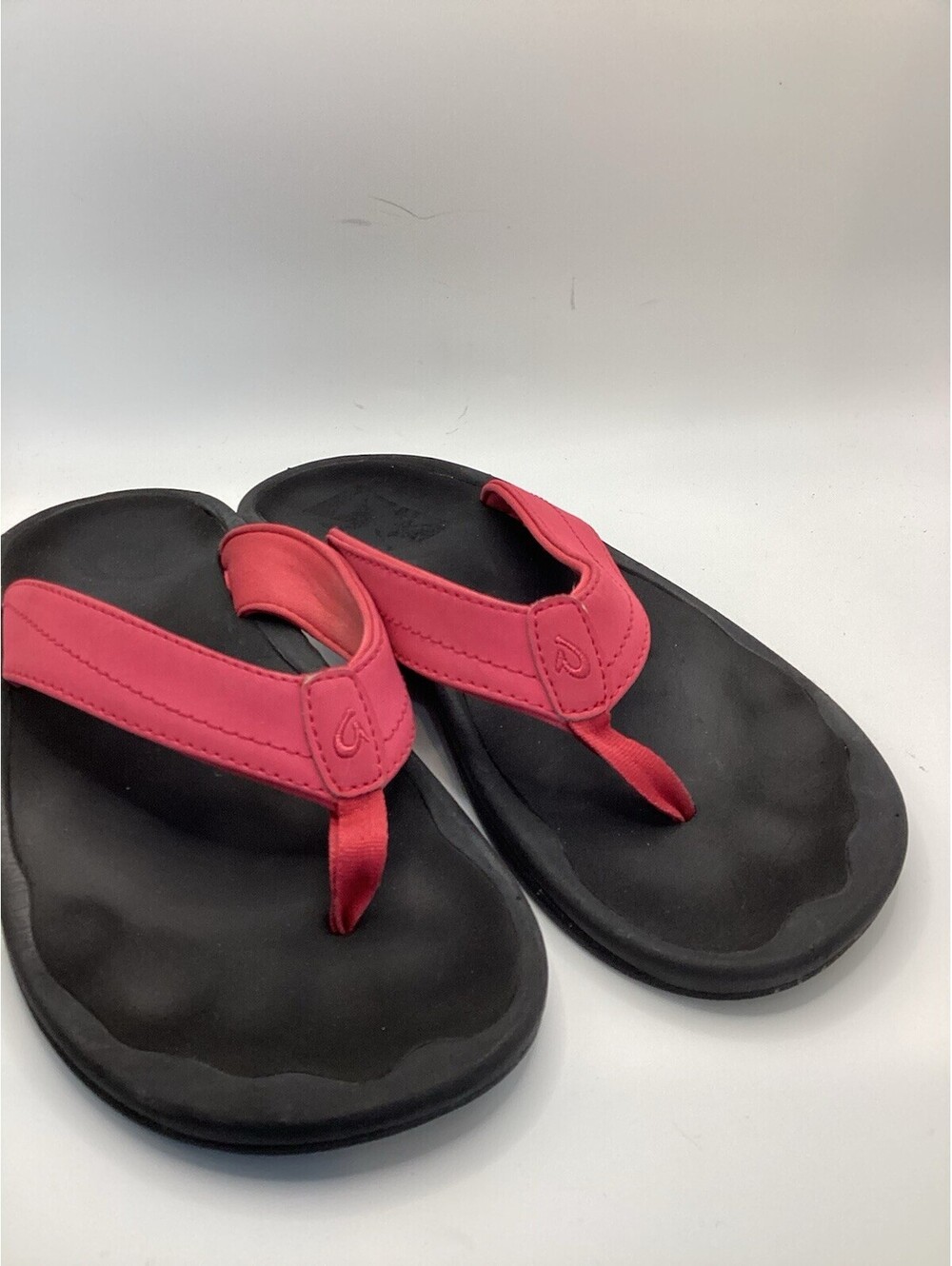 Olukai Women's Ohana Sandals Flip Flop Thong Red Black Size 7 EU 37